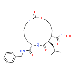 ChemSpider 2D Image | (8S,11R,12S)-N~8~-Benzyl-N~12~-hydroxy-11-isobutyl-2,10-dioxo-1-oxa-3,9-diazacyclopentadecane-8,12-dicarboxamide | C25H38N4O6