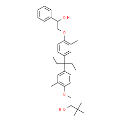 ChemSpider 2D Image | 1-(4-{3-[4-(2-Hydroxy-2-phenylethoxy)-3-methylphenyl]-3-pentanyl}-2-methylphenoxy)-3,3-dimethyl-2-butanol | C33H44O4