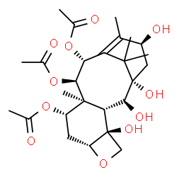 ChemSpider 2D Image | (2alpha,5beta,7beta,9alpha,10beta,13alpha)-1,2,4,13-Tetrahydroxy-5,20-epoxytax-11-ene-7,9,10-triyl triacetate | C26H38O11