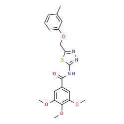 ChemSpider 2D Image | 3,4,5-Trimethoxy-N-{5-[(3-methylphenoxy)methyl]-1,3,4-thiadiazol-2-yl}benzamide | C20H21N3O5S