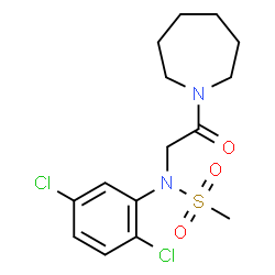 ChemSpider 2D Image | N-[2-(1-Azepanyl)-2-oxoethyl]-N-(2,5-dichlorophenyl)methanesulfonamide | C15H20Cl2N2O3S
