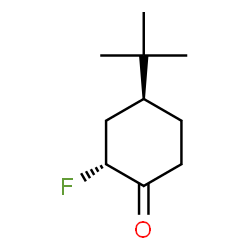 ChemSpider 2D Image | (2R,4S)-2-Fluoro-4-(2-methyl-2-propanyl)cyclohexanone | C10H17FO