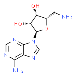 ChemSpider 2D Image | 9-(5-Amino-5-deoxy-alpha-L-lyxofuranosyl)-9H-purin-6-amine | C10H14N6O3