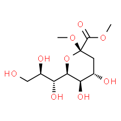 ChemSpider 2D Image | Dimethyl (6S)-3-deoxy-6-[(1R,2R)-1,2,3-trihydroxypropyl]-alpha-L-threo-hex-2-ulopyranosidonate | C11H20O9