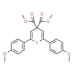 ChemSpider 2D Image | Dimethyl 2,6-bis(4-methoxyphenyl)-4H-thiopyran-4,4-dicarboxylate | C23H22O6S