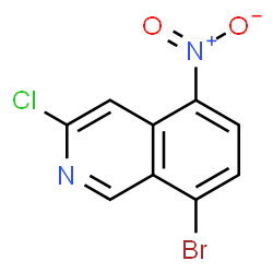 ChemSpider 2D Image | 8-Bromo-3-chloro-5-nitroisoquinoline | C9H4BrClN2O2