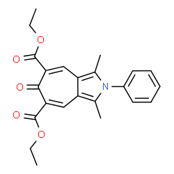 ChemSpider 2D Image | Diethyl 1,3-dimethyl-6-oxo-2-phenyl-2,6-dihydrocyclohepta[c]pyrrole-5,7-dicarboxylate | C23H23NO5