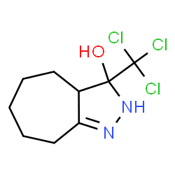 ChemSpider 2D Image | 3-(Trichloromethyl)-2,3,3a,4,5,6,7,8-octahydrocyclohepta[c]pyrazol-3-ol | C9H13Cl3N2O
