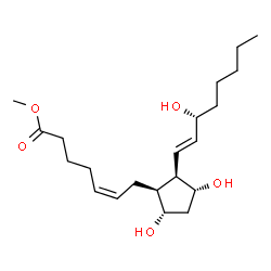 ChemSpider 2D Image | Methyl (5Z,8beta,9alpha,11alpha,13E,15R)-9,11,15-trihydroxyprosta-5,13-dien-1-oate | C21H36O5