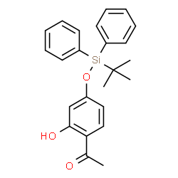 ChemSpider 2D Image | 1-(2-Hydroxy-4-{[(2-methyl-2-propanyl)(diphenyl)silyl]oxy}phenyl)ethanone | C24H26O3Si
