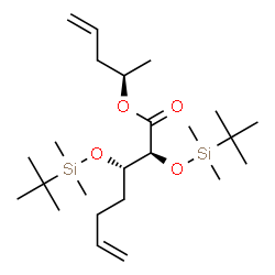 ChemSpider 2D Image | (2R)-4-Penten-2-yl (2S,3S)-2,3-bis{[dimethyl(2-methyl-2-propanyl)silyl]oxy}-6-heptenoate | C24H48O4Si2