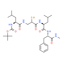 ChemSpider 2D Image | N-{3-[(N-{[(2-Methyl-2-propanyl)oxy]carbonyl}-L-leucyl)amino]-2-sulfanylpropanoyl}-L-leucyl-N-methyl-L-phenylalaninamide | C30H49N5O6S
