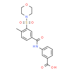ChemSpider 2D Image | 3-{[4-Methyl-3-(4-morpholinylsulfonyl)benzoyl]amino}benzoic acid | C19H20N2O6S