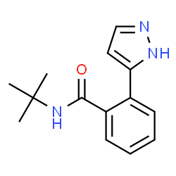 ChemSpider 2D Image | N-(2-Methyl-2-propanyl)-2-(1H-pyrazol-5-yl)benzamide | C14H17N3O