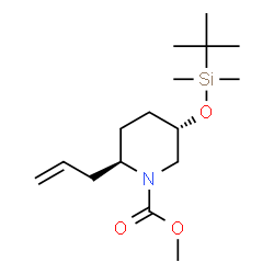 ChemSpider 2D Image | Methyl (2R,5S)-2-allyl-5-{[dimethyl(2-methyl-2-propanyl)silyl]oxy}-1-piperidinecarboxylate | C16H31NO3Si