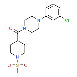 ChemSpider 2D Image | [4-(3-Chlorophenyl)-1-piperazinyl][1-(methylsulfonyl)-4-piperidinyl]methanone | C17H24ClN3O3S