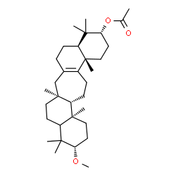 ChemSpider 2D Image | (3R,4aR,7aS,11S,13aR,13bS,15bS)-11-Methoxy-4,4,7a,10,10,13a,15b-heptamethyl-2,3,4,4a,5,6,7,7a,8,9,9a,10,11,12,13,13a,13b,14,15,15b-icosahydro-1H-naphtho[2',1':4,5]cyclohepta[1,2-a]naphthalen-3-yl acet
ate | C33H54O3