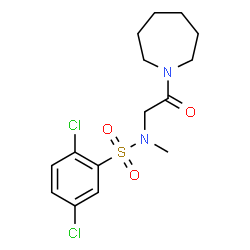 ChemSpider 2D Image | N-[2-(1-Azepanyl)-2-oxoethyl]-2,5-dichloro-N-methylbenzenesulfonamide | C15H20Cl2N2O3S