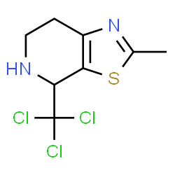 ChemSpider 2D Image | 2-Methyl-4-(trichloromethyl)-4,5,6,7-tetrahydro[1,3]thiazolo[5,4-c]pyridine | C8H9Cl3N2S