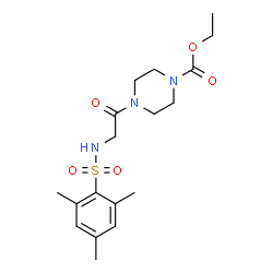 ChemSpider 2D Image | Ethyl 4-[N-(mesitylsulfonyl)glycyl]-1-piperazinecarboxylate | C18H27N3O5S