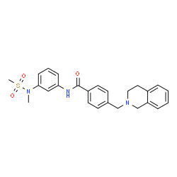ChemSpider 2D Image | 4-(3,4-Dihydro-2(1H)-isoquinolinylmethyl)-N-{3-[methyl(methylsulfonyl)amino]phenyl}benzamide | C25H27N3O3S