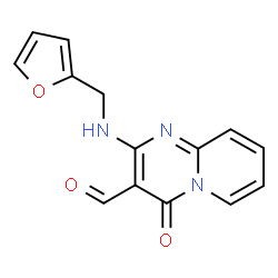 ChemSpider 2D Image | 2-[(2-Furylmethyl)amino]-4-oxo-4H-pyrido[1,2-a]pyrimidine-3-carbaldehyde | C14H11N3O3