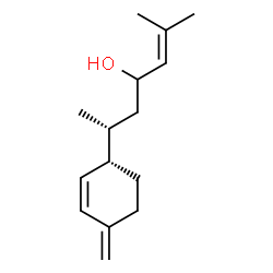 ChemSpider 2D Image | (6R)-2-Methyl-6-[(1S)-4-methylene-2-cyclohexen-1-yl]-2-hepten-4-ol | C15H24O