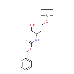 ChemSpider 2D Image | Benzyl [(2S)-4-{[dimethyl(2-methyl-2-propanyl)silyl]oxy}-1-hydroxy-2-butanyl]carbamate | C18H31NO4Si