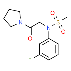 ChemSpider 2D Image | N-(3-Fluorophenyl)-N-[2-oxo-2-(1-pyrrolidinyl)ethyl]methanesulfonamide | C13H17FN2O3S