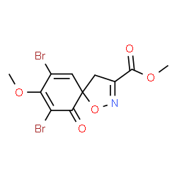 ChemSpider 2D Image | Methyl 7,9-dibromo-8-methoxy-10-oxo-1-oxa-2-azaspiro[4.5]deca-2,6,8-triene-3-carboxylate | C11H9Br2NO5