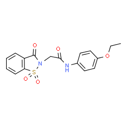 ChemSpider 2D Image | 2-(1,1-Dioxido-3-oxo-1,2-benzothiazol-2(3H)-yl)-N-(4-ethoxyphenyl)acetamide | C17H16N2O5S