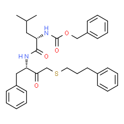 ChemSpider 2D Image | N~2~-[(Benzyloxy)carbonyl]-N-{(2S)-3-oxo-1-phenyl-4-[(3-phenylpropyl)sulfanyl]-2-butanyl}-L-leucinamide | C33H40N2O4S