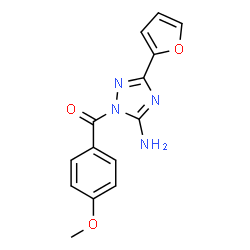 ChemSpider 2D Image | [5-Amino-3-(2-furyl)-1H-1,2,4-triazol-1-yl](4-methoxyphenyl)methanone | C14H12N4O3