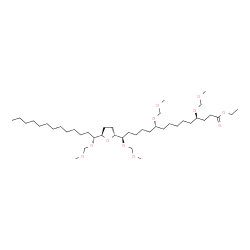 ChemSpider 2D Image | Ethyl (4R,10R,15R)-4,10,15-tris(methoxymethoxy)-15-{(2R,5R)-5-[(1R)-1-(methoxymethoxy)tridecyl]tetrahydro-2-furanyl}pentadecanoate | C42H82O11