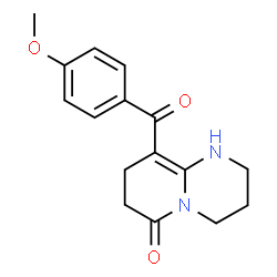 ChemSpider 2D Image | 9-(4-Methoxybenzoyl)-1,2,3,4,7,8-hexahydro-6H-pyrido[1,2-a]pyrimidin-6-one | C16H18N2O3
