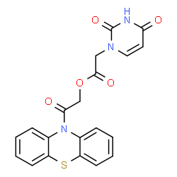 ChemSpider 2D Image | 2-oxo-2-(phenothiazin-10-yl)ethyl 2-(2,4-dioxo-3H-pyrimidin-1-yl)acetate | C20H15N3O5S