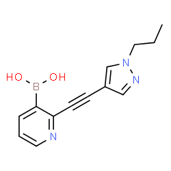 ChemSpider 2D Image | {2-[(1-Propyl-1H-pyrazol-4-yl)ethynyl]-3-pyridinyl}boronic acid | C13H14BN3O2