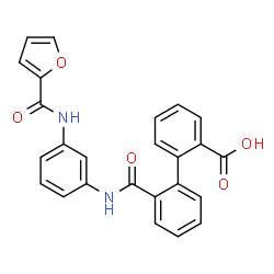 ChemSpider 2D Image | 2'-{[3-(2-Furoylamino)phenyl]carbamoyl}-2-biphenylcarboxylic acid | C25H18N2O5