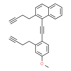 ChemSpider 2D Image | 2-(3-Butyn-1-yl)-1-{[2-(3-butyn-1-yl)-4-methoxyphenyl]ethynyl}naphthalene | C27H22O