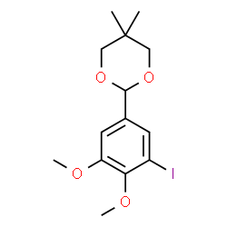 ChemSpider 2D Image | 2-(3-Iodo-4,5-dimethoxyphenyl)-5,5-dimethyl-1,3-dioxane | C14H19IO4