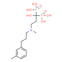 ChemSpider 2D Image | (1-Hydroxy-3-{methyl[3-(3-methylphenyl)propyl]amino}-1,1-propanediyl)bis(phosphonic acid) | C14H25NO7P2