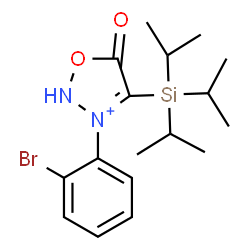 ChemSpider 2D Image | 3-(2-Bromophenyl)-5-oxo-4-(triisopropylsilyl)-2,5-dihydro-1,2,3-oxadiazol-3-ium | C17H26BrN2O2Si
