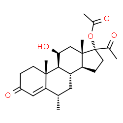 ChemSpider 2D Image | (6alpha,11beta)-11-Hydroxy-6-methyl-3,20-dioxopregn-4-en-17-yl acetate | C24H34O5