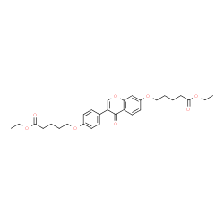 ChemSpider 2D Image | Ethyl 5-(4-{7-[(5-ethoxy-5-oxopentyl)oxy]-4-oxo-4H-chromen-3-yl}phenoxy)pentanoate | C29H34O8