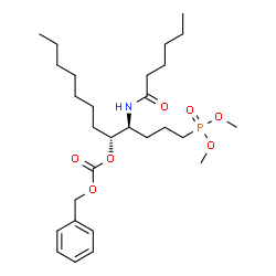 ChemSpider 2D Image | Dimethyl [(4S,5R)-5-{[(benzyloxy)carbonyl]oxy}-4-(hexanoylamino)dodecyl]phosphonate | C28H48NO7P