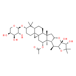 ChemSpider 2D Image | (2S,4aR,5aR,7R,7aR,7bR,8S,8aR,11R,11aR,12aS,13aS,13bS,15aR)-2-(alpha-L-Arabinopyranosyloxy)-11,11a-dihydroxy-1,1,7a,8,10,10,13a-heptamethylicosahydrocyclopropa[1',8a']naphtho[2',1':4,5]indeno[2,1-b]fu
ro[2,3-e]pyran-7-yl acetate | C37H58O11