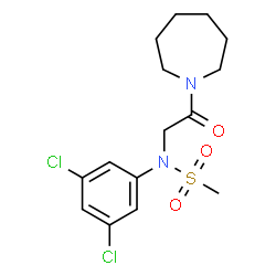 ChemSpider 2D Image | N-[2-(1-Azepanyl)-2-oxoethyl]-N-(3,5-dichlorophenyl)methanesulfonamide | C15H20Cl2N2O3S