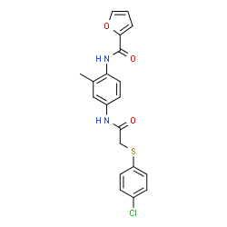 ChemSpider 2D Image | N-[4-({[(4-Chlorophenyl)sulfanyl]acetyl}amino)-2-methylphenyl]-2-furamide | C20H17ClN2O3S