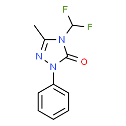 ChemSpider 2D Image | 4-(Difluoromethyl)-5-methyl-2-phenyl-2,4-dihydro-3H-1,2,4-triazol-3-one | C10H9F2N3O