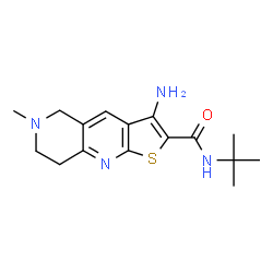 ChemSpider 2D Image | 3-amino-N-tert-butyl-6-methyl-7,8-dihydro-5H-thieno[2,3-b][1,6]naphthyridine-2-carboxamide | C16H22N4OS